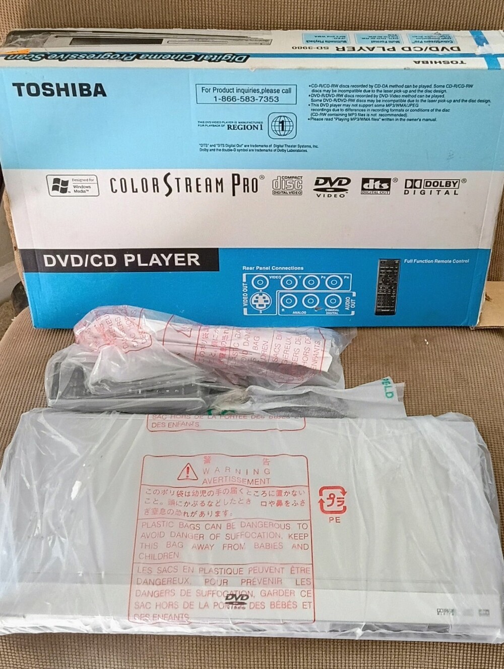 Toshiba DVD/CD Player Model Sd-3980 - NEW in Open Box